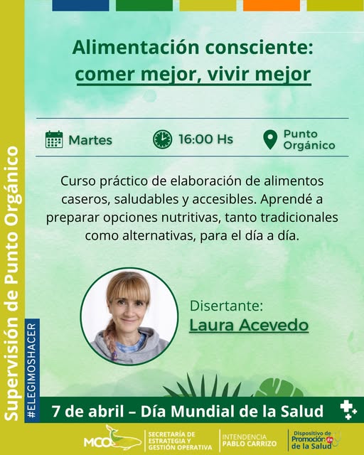 Te invitamos a participar de la charla “Alimentación consciente: comer mejor, vivir mejor”